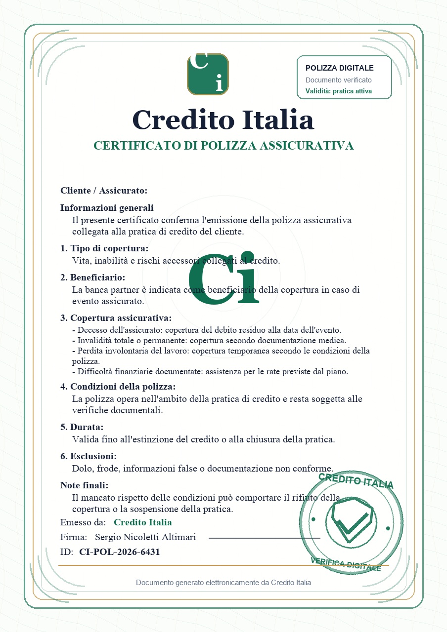 Insurance certificate